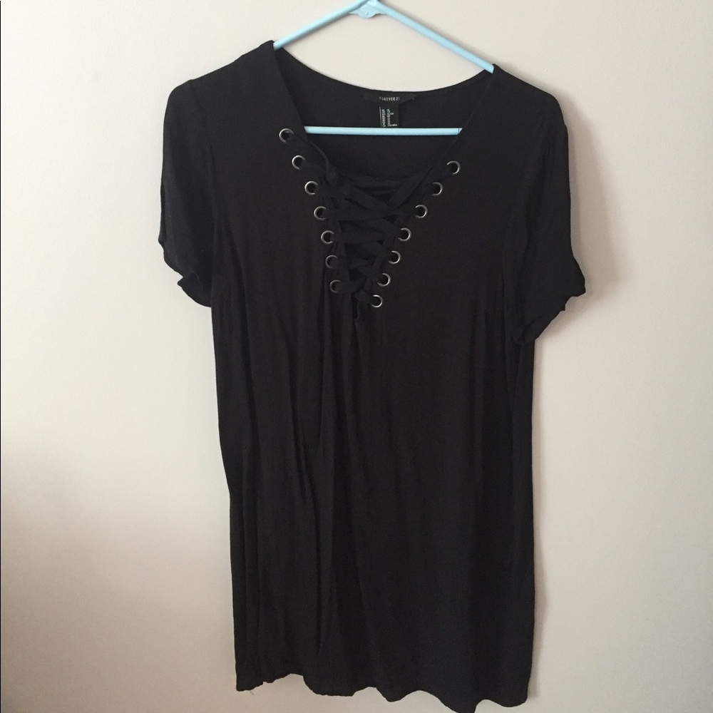 Lace-Up Front Dress